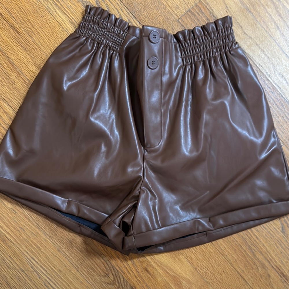 Shop Talulah boutique. NWT, Brown faux Leather Women's Shorts